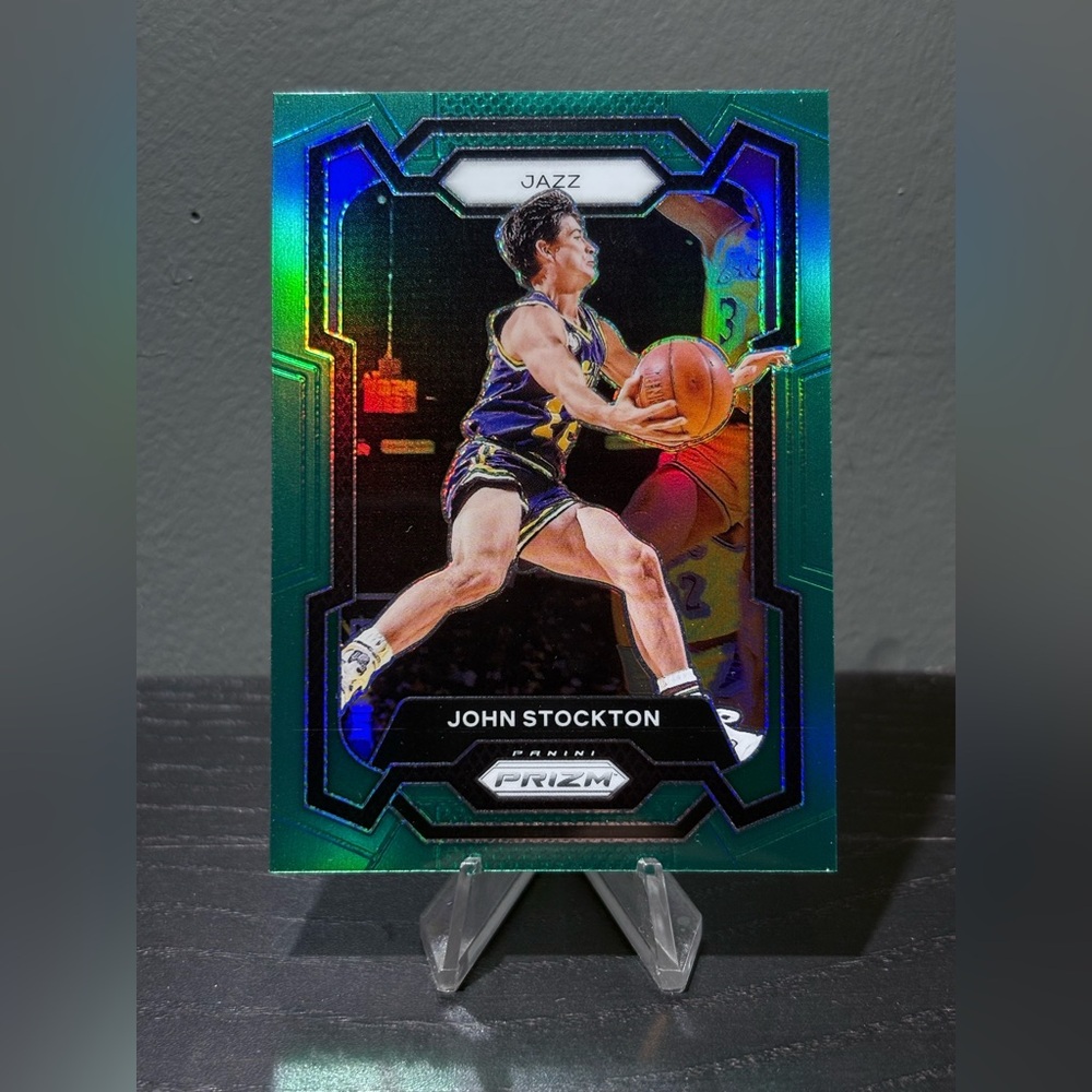 #198 John Stockton 2023-24 Panini Prizm - Prizms Green